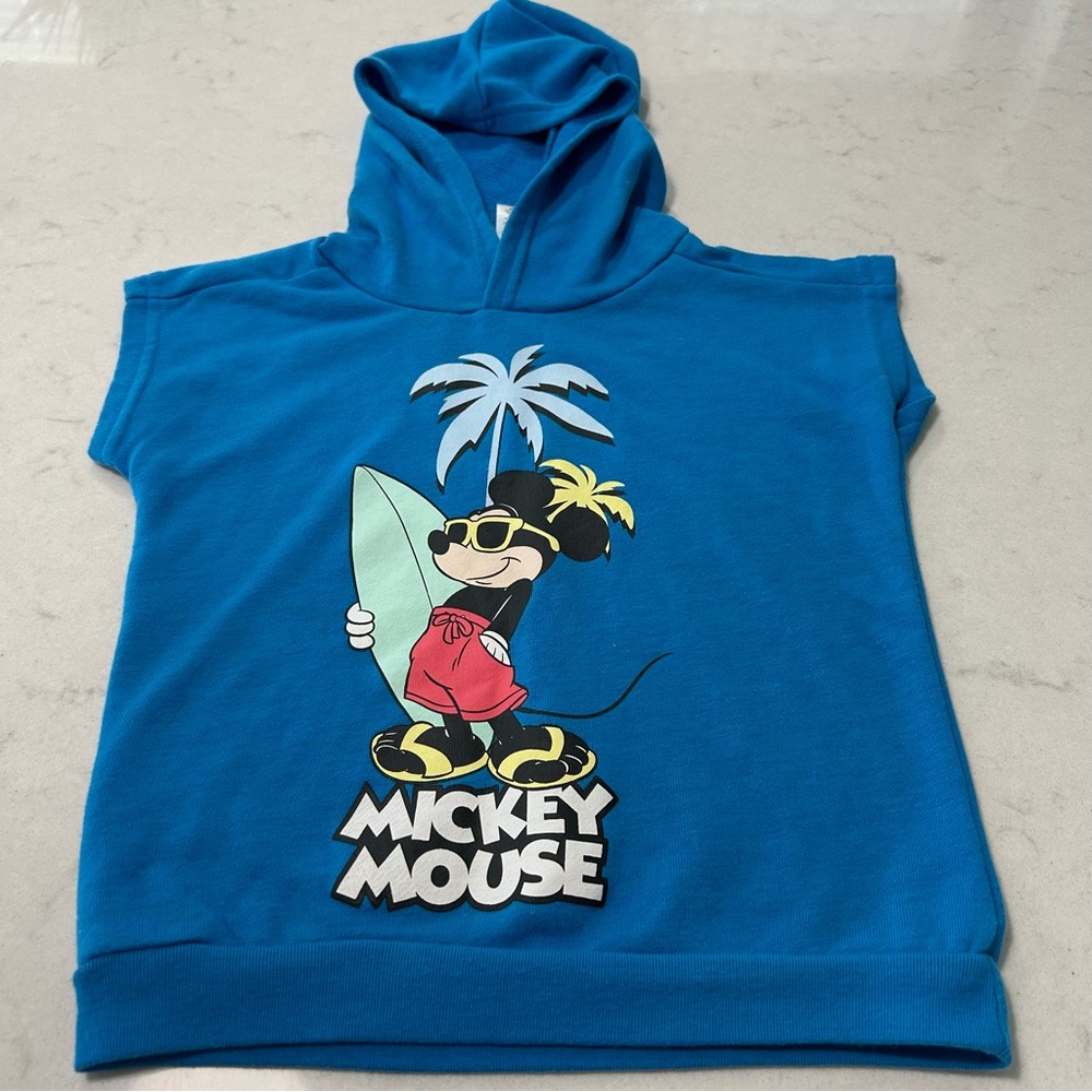 Mickey Mouse Blue Kids Hoodie Sleeveless